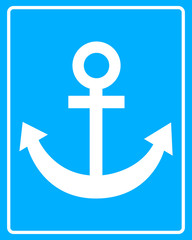sea ​​anchor white sign