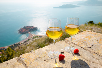 a glass of champagne for the bride and the groom