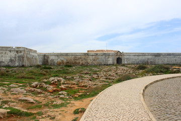 Sagres fortress in rugged terrain