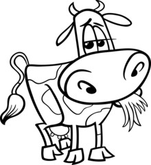 farm cow cartoon coloring book