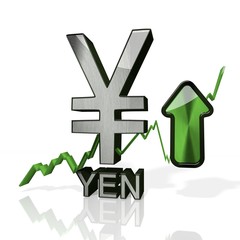 Obraz premium Japan Yen icon up trade