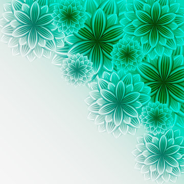 Beautiful lace background with green flowers