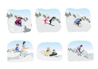 Winter Sports - Isolated On White Background