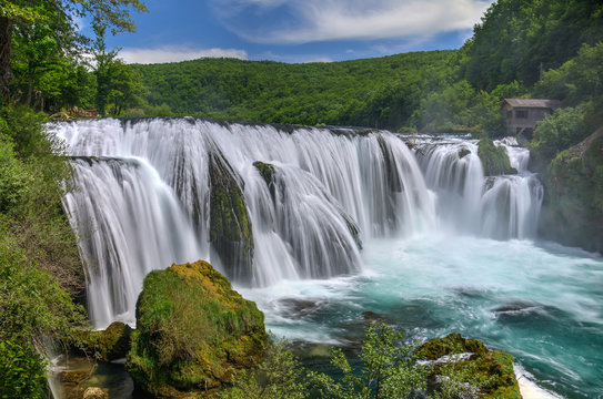 Waterfall Strbacki Buk On Una River In Bosnia