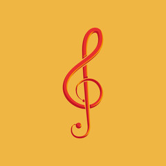 Abstract Colorful Musical Note Isolated On Color Background