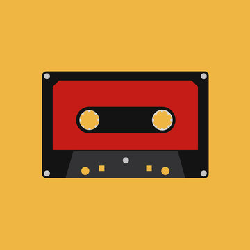 Abstract Colorful Cassette Isolated On Color Background