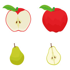 Set Of Fruits Isolated On White Background