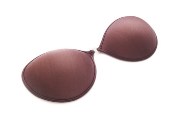 Silicon or silicone bra on white background