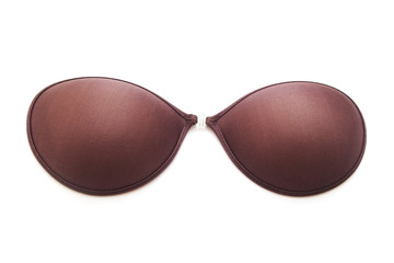 Silicon or silicone bra on white background