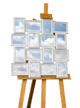 Picture frames with clouds 