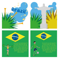 Brazil Cartoon Illustrations Editable With Background