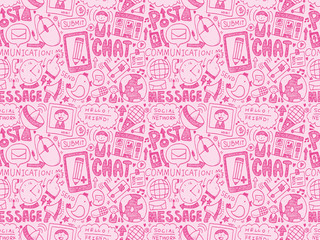 seamless doodle communication pattern