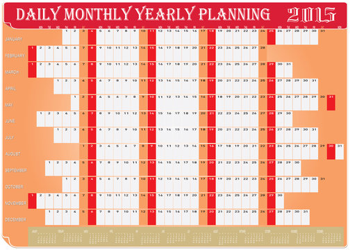 Daily Monthly Yearly Planning Chart 2015