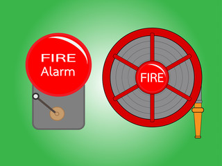 Alarm bell and Fire hose reel