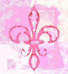 Abstract floral symbol-grunge style