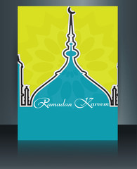 Ramadan kareem beautiful card for festival brochure template Mos