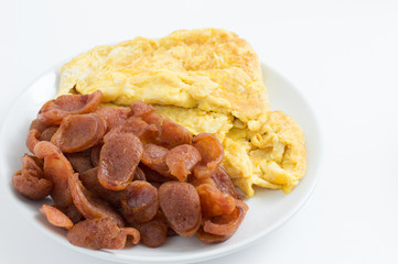 Chinese Sausage and Omelet