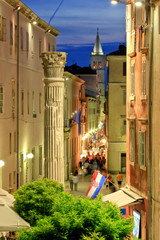 Fototapeta na wymiar Colorful historic street of Zadar