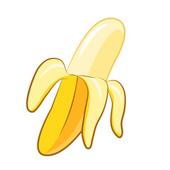 peeled banana isolated illustration