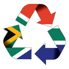 Recycle symbol flag - South Africa
