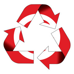 Recycle symbol flag - Tunisia