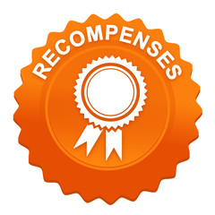 récompenses sur bouton web denté orange
