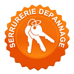 serrurerie dépannage sur bouton web denté orange
