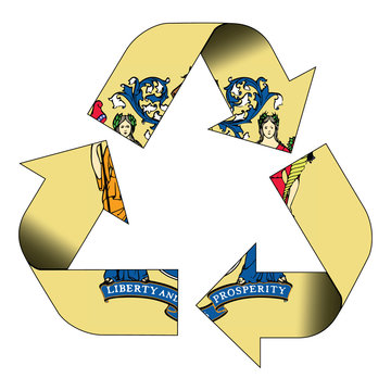 Recycle symbol flag - New Jersey