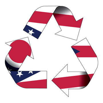 Recycle symbol flag - Ohio