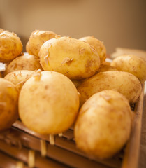 Fresh potatoes raw close up