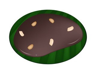 Thai Caramel on A Banana Leaf Container