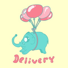 Shipping concept (delivery) vector illustration, hand drawn