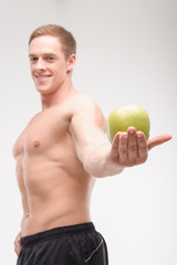 Athlete with an apple