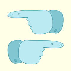 pointing hand (colored)  vector illustration, hand drawn
