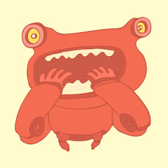 funky robot, robot toy vector Illustration, hand drawing
