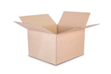 Cardboard box on white background. 