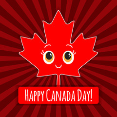 Happy Canada Day card. Vector.