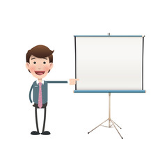 Business people with projector screen over white. Vector design.