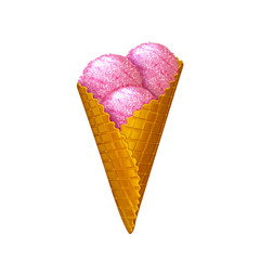 Ice cream wafer cone. Vector