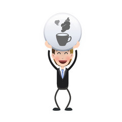 Businessman with icon web over white. Vector design.