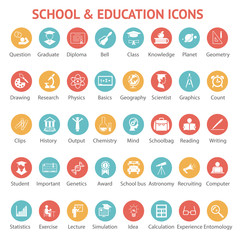 Fototapeta premium Set of school and education icons