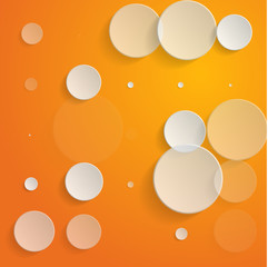 White circles on orange background - vector illustration
