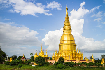 Naklejka premium Sriwiengchai pagoda in Lamphun Thailand