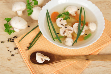 Plate with soup