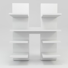 alphabet shelf shape H