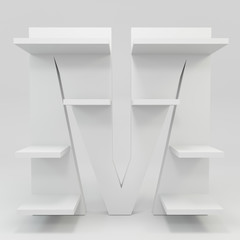 alphabet shelf shape M