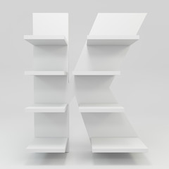 alphabet shelf shape K