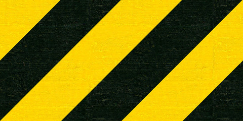 Warning black and yellow hazard stripes texture