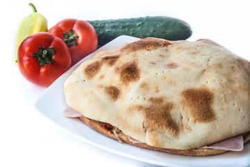 Grilled sandwich in domestic bun