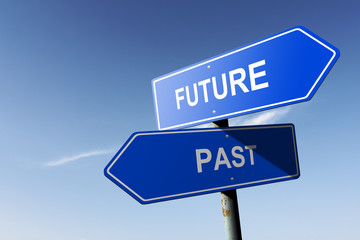 Future and Past directions.  Opposite traffic sign.